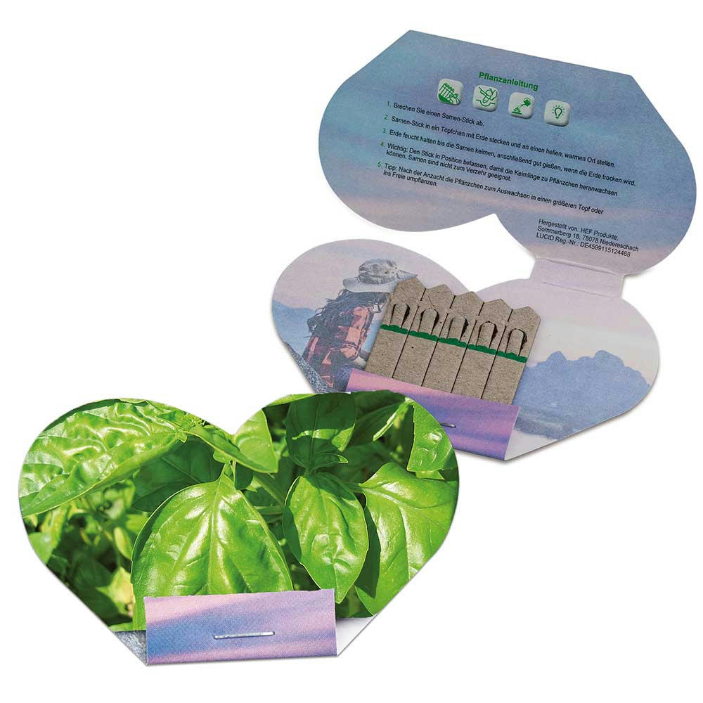 Product image Samen-Stick - Herz - Basilikum Werbeartikel