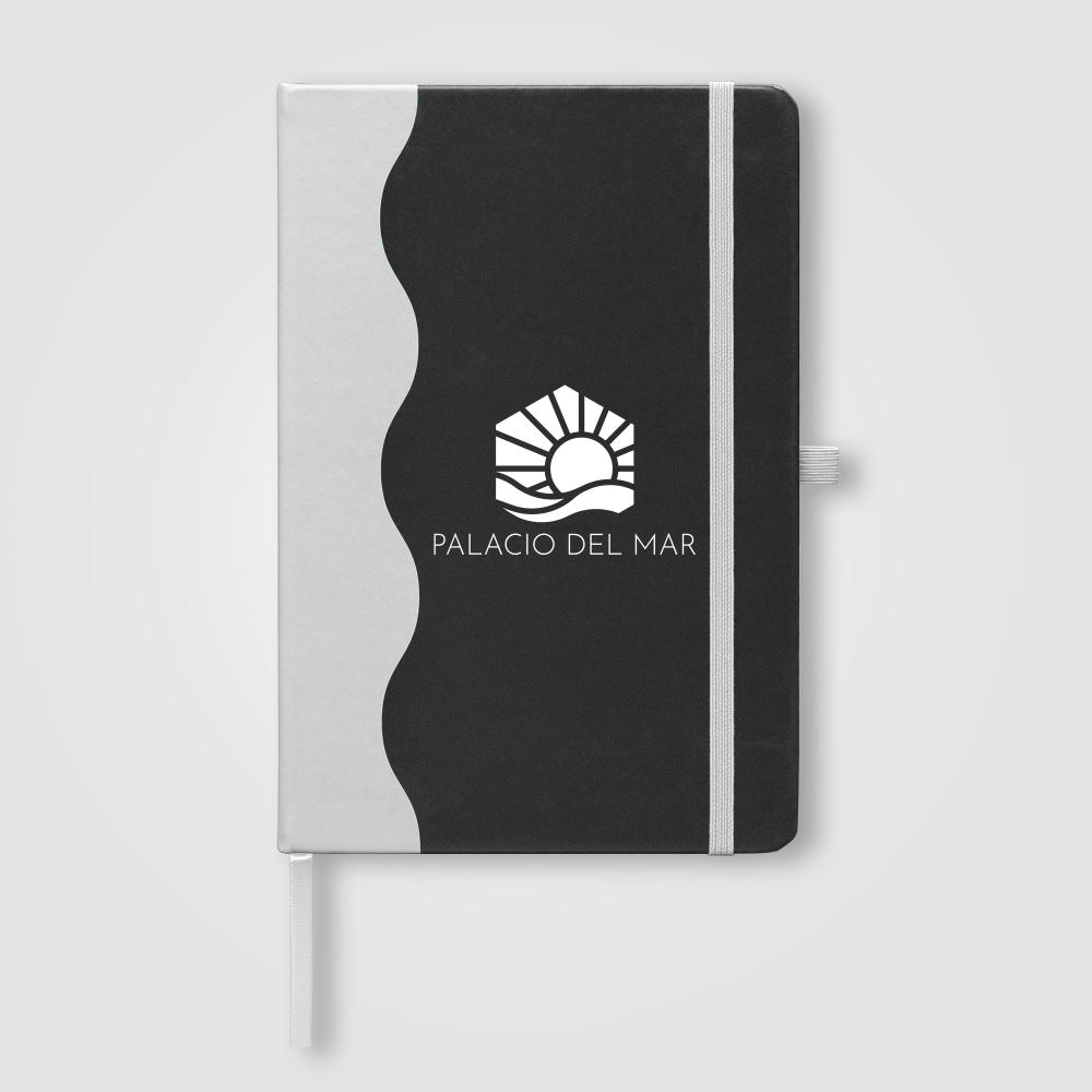 Grete Recycled PU Wave Pattern Journal Pen Set - A5 Werbeartikel