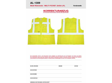 Warnweste MULTI-POCKET Gr. L/XL Werbeartikel