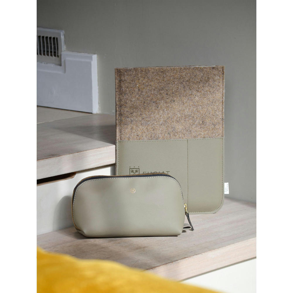 Recycled Felt & Apple Leather Laptop Sleeve 16" Werbeartikel