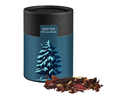 Product image Weihnachts Früchtetee, ca. 60g, Kraftpapierdose Midi schwarz Werbeartikel