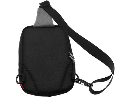 Umhängetasche 'Almeria', meliertes Grau RPET bedrucken