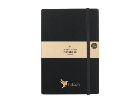 Bamboo Journal Naked Spine Notebook Black A5 bedrucken