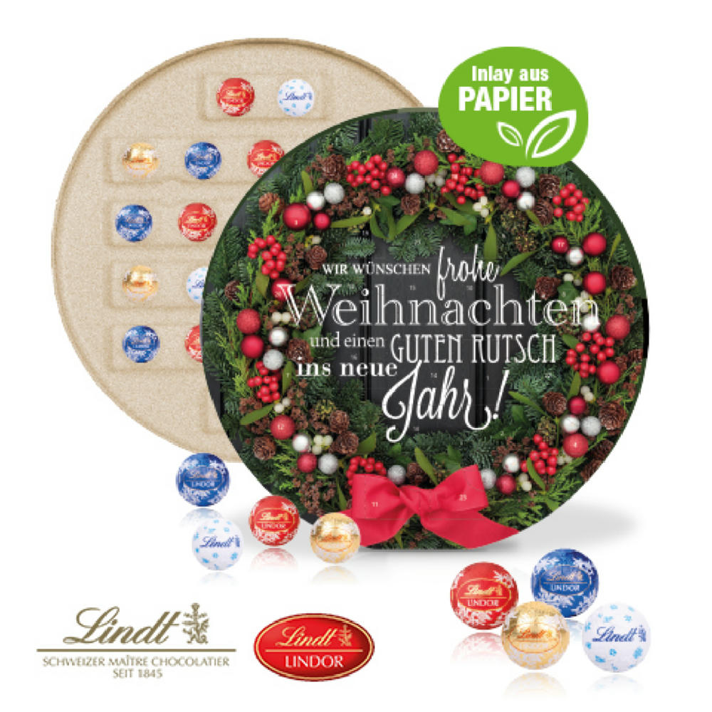 Adventskalender "Centro" mit Lindt Schokolade Werbeartikel