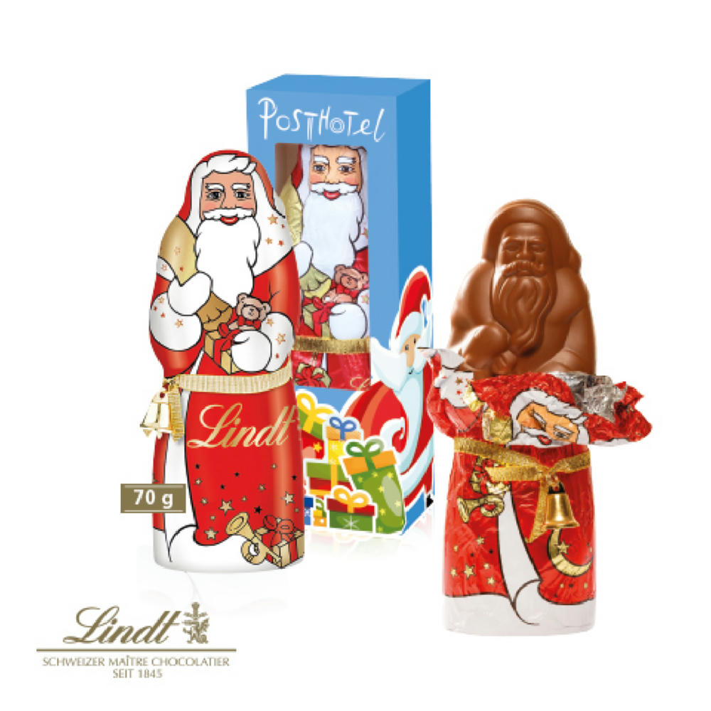 Lindt Weihnachtsmann mit Glöckchen, 70 g Werbeartikel