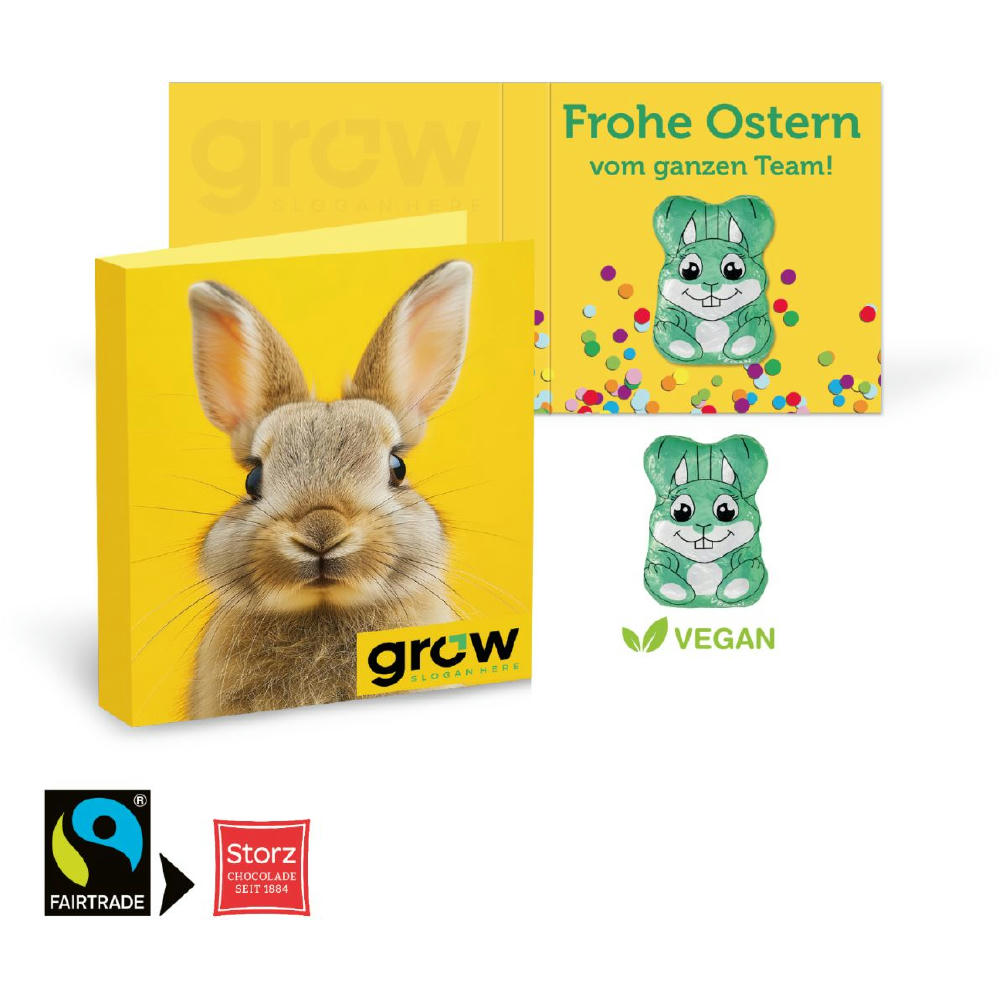 Product image WERBE KLAPPKARTE OSTERHASE VEGAN Werbeartikel