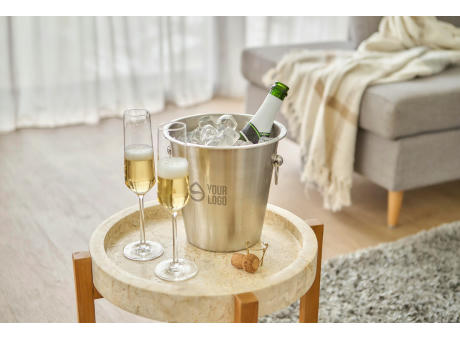 Sekt- und Champagnerkühler aus Edelstahl Hester Werbeartikel