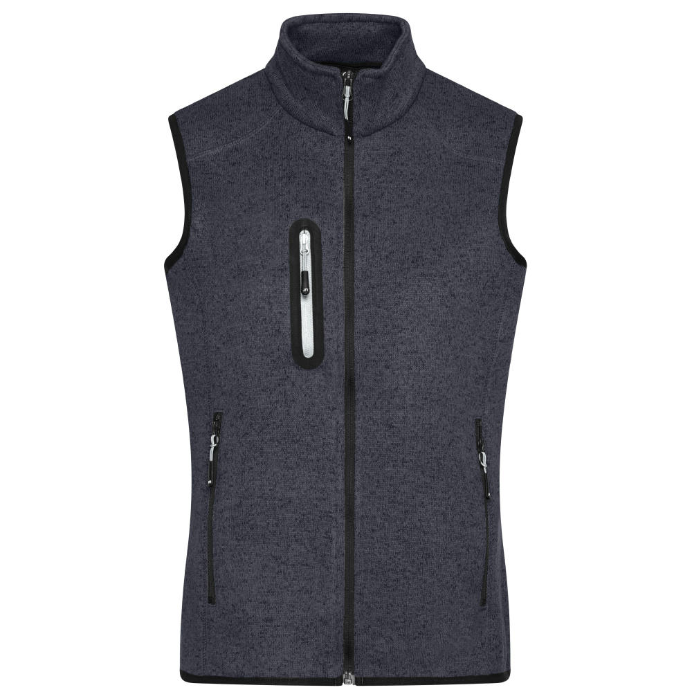 Ladies' Knitted Fleece Vest - Strickfleece Weste mit Stehkragen Werbeartikel
