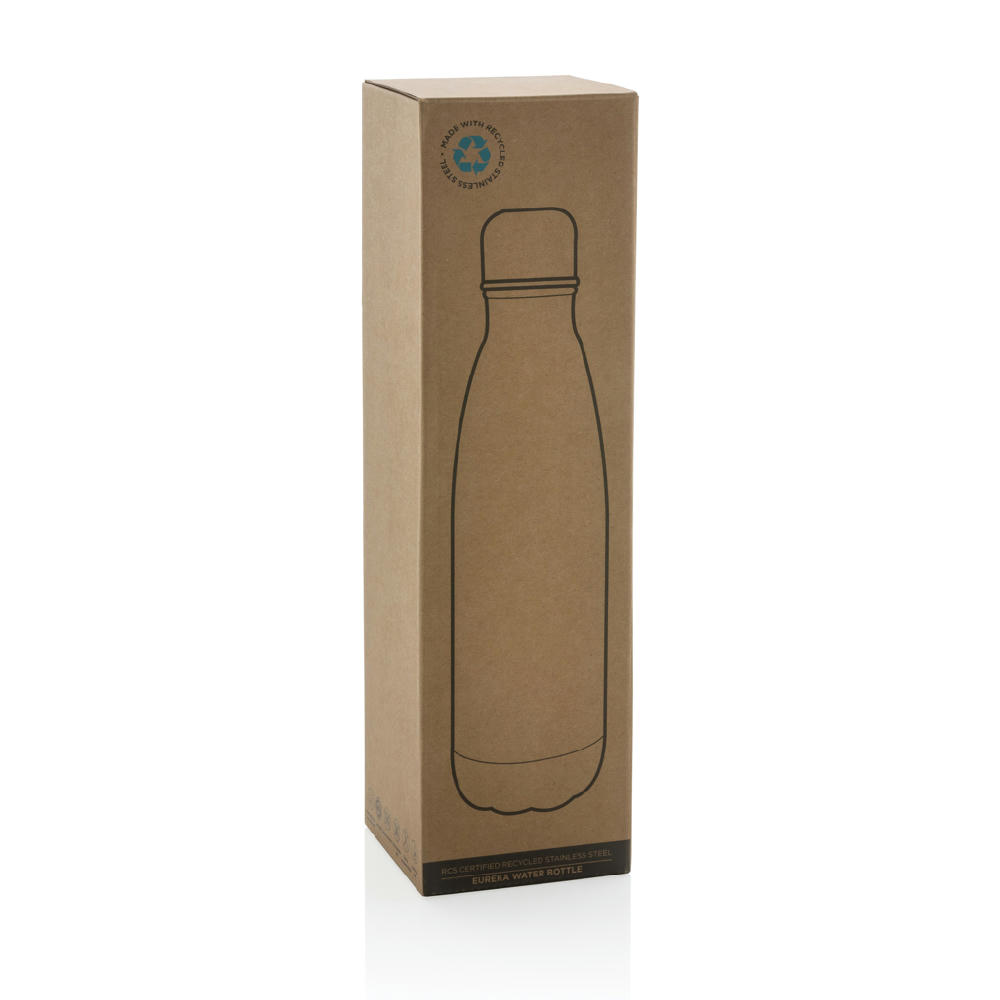 Eureka einwandige Wasserflasche aus RCS rec. Stainless-Steel Werbeartikel