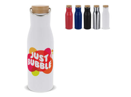Product image Isolier-Flasche mit Bambusdeckel, 500ml Werbeartikel