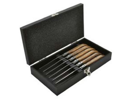 Product image Set mit 6 Tafelmessern 'Laguiole', Zebranoholz Werbeartikel