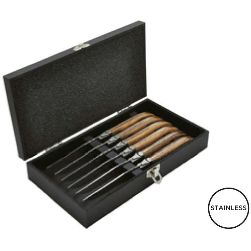 Product image Set mit 6 Tafelmessern 'Laguiole', Zebranoholz Werbeartikel