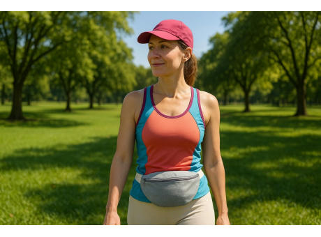 Gürteltasche 'Malaga', meliertes Grau RPET bedrucken
