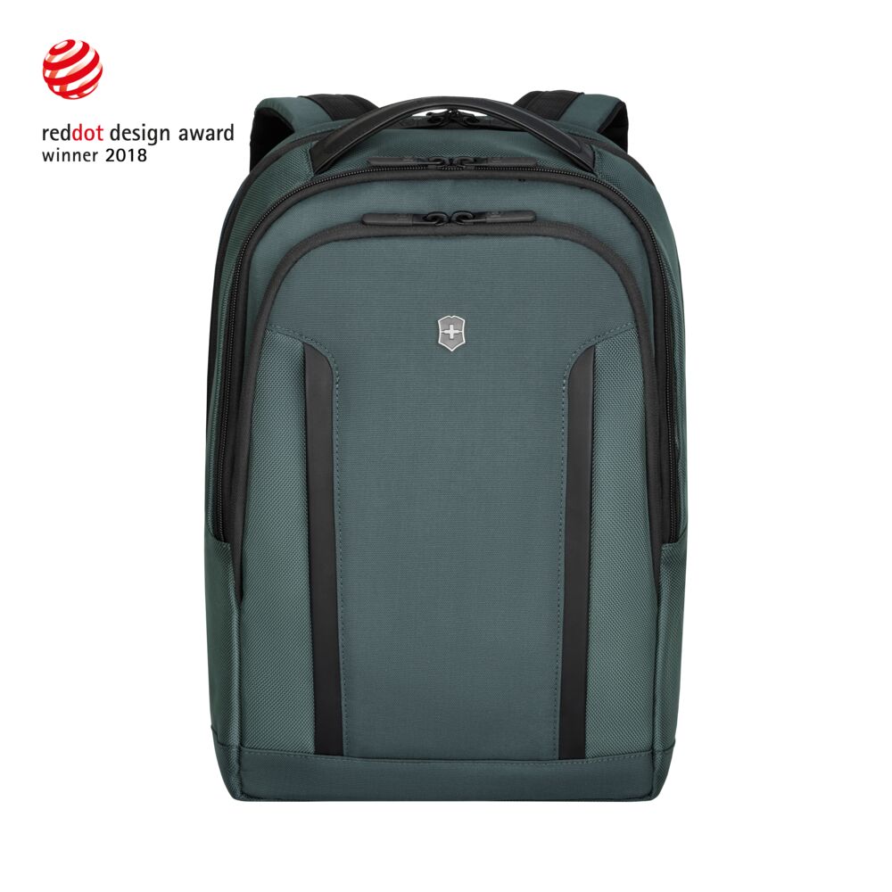 Victorinox Altmont Compact Laptop Backpack mit Red Dot Design Award Auszeichnung, moderner kompakter Rucksack als hochwertiger Werbeartikel mit Logo, ausgezeichnetes Design kombiniert mit Funktionalität für Business, Alltag und Reisen.