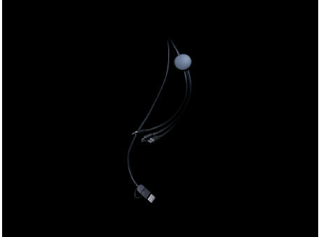 6-in-1 Kabel aus RCS recyceltem TPE und recyceltem Plastik Werbeartikel