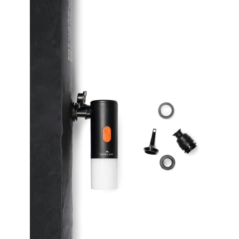 Nordic Drift Titan 2-in-1-Luftpumpe und Campinglampe Werbeartikel