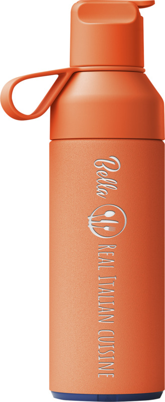 Ocean Bottle GO 500 ml vakuumisolierte Flasche in Sun Orange aus Edelstahl als nachhaltige Trinkflasche, hochwertiger Werbeartikel oder exklusives Kundengeschenk mit Logo bedrucken.