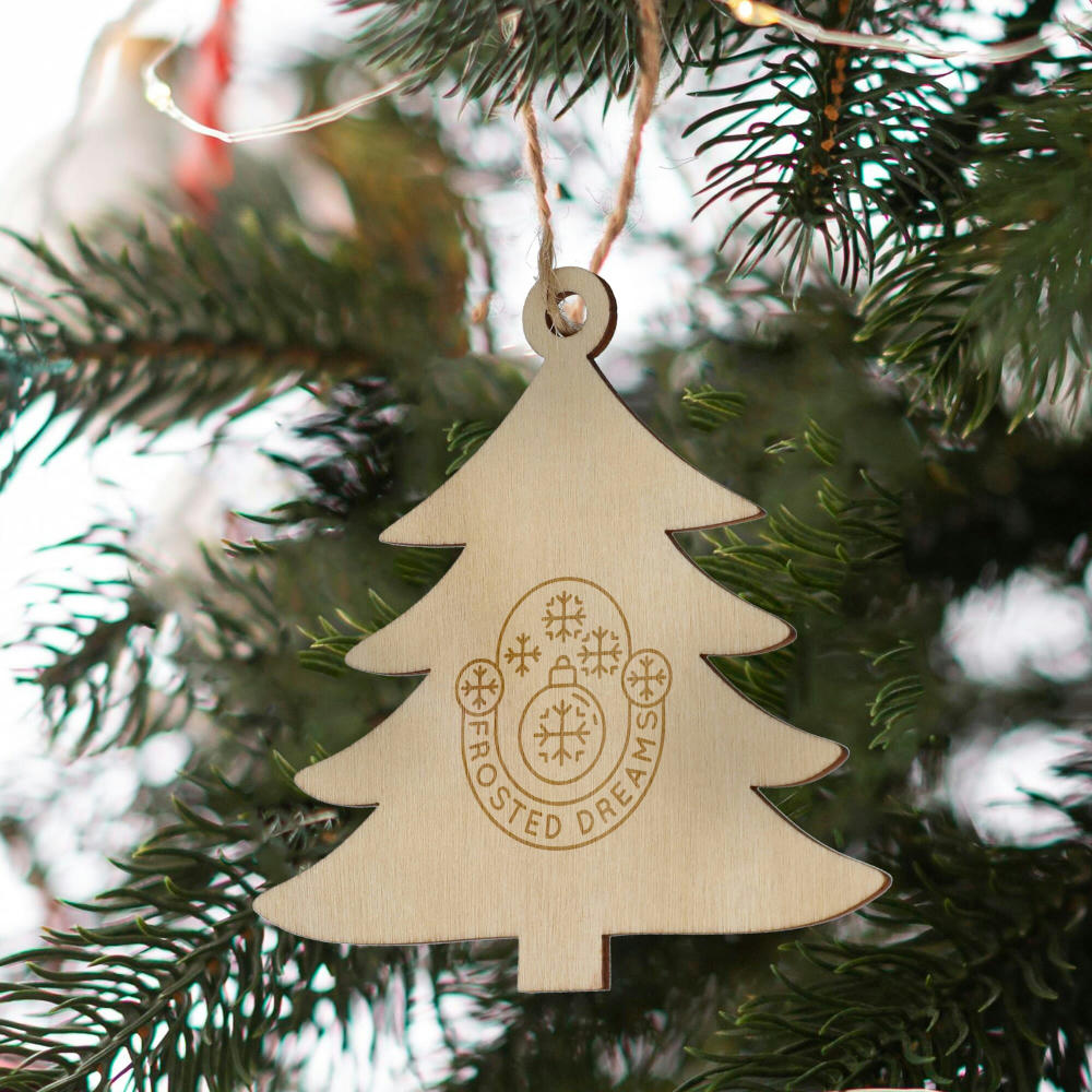 Product image Baumförmiges Weihnachtsornament aus Holz Werbeartikel