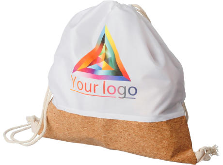 Rucksack aus rPET und Kork mit Kordelzug Elodie Werbeartikel