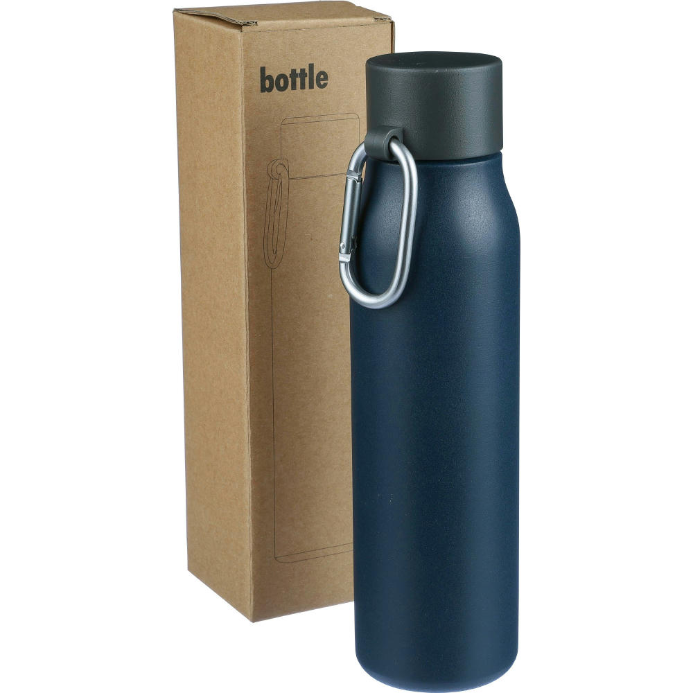 Doppelwandige Trinkflasche aus recyceltem Edelstahl (600 ml) Cassian Werbeartikel