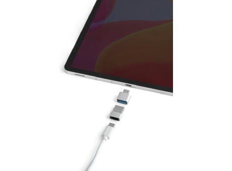 MINSKY. Set aus 2 Aluminium USB-A / USB-C Adaptern Werbeartikel