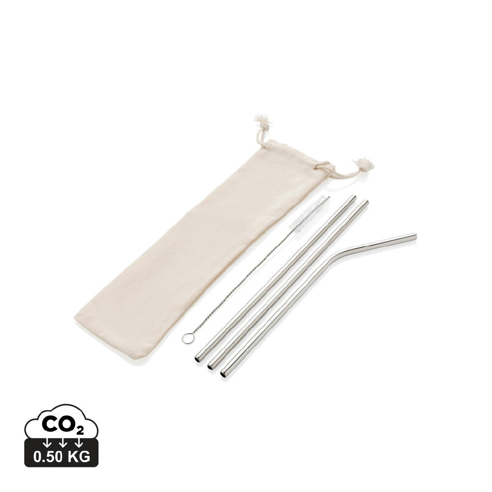 Product image 3-teiliges Trinkhalm-Set aus Stainless Steel Werbeartikel