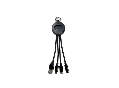 Product image 3in1 Mini Flaschenöffner Ladekabel Schwarz Werbeartikel