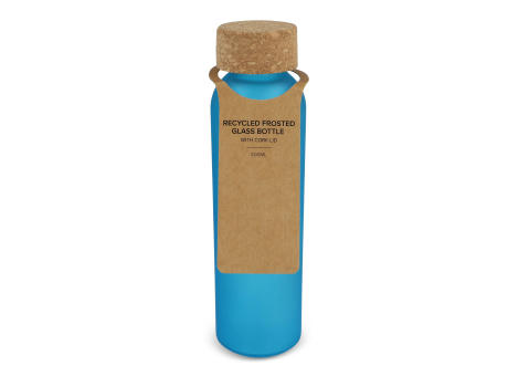 Product image Gefrostete flasche aus recyceltem Glas mit Korkdeckel 500ml bedrucken