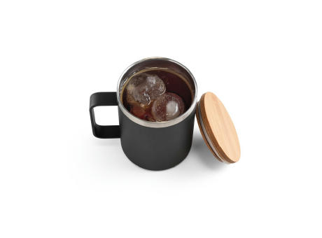 Product image LAUDA. Becher aus 90% recyceltem Edelstahl mit Bambusdeckel 420 mL bedrucken