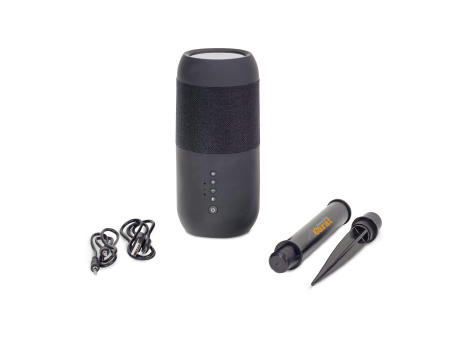 Wireless solar speaker torch 2x5W IPX6 Werbeartikel