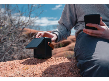 Skywave 12W Solar-Lautsprecher aus RCS recyceltem Kunststoff Werbeartikel