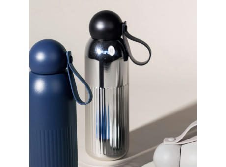 Sagaform Tekla Stahlisolierflasche Chrom (recycelt) 500 ml Werbeartikel