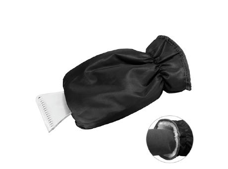 Handschuh schwarz, Eiskratzer glasklar