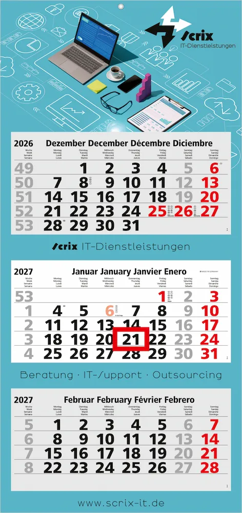 3-Monatskalender Maxi Light 3 Bestseller (Mehrblock)