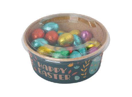 Oster Bowl mit Pralinen-Ostereier biologisch abbaubar Werbeartikel