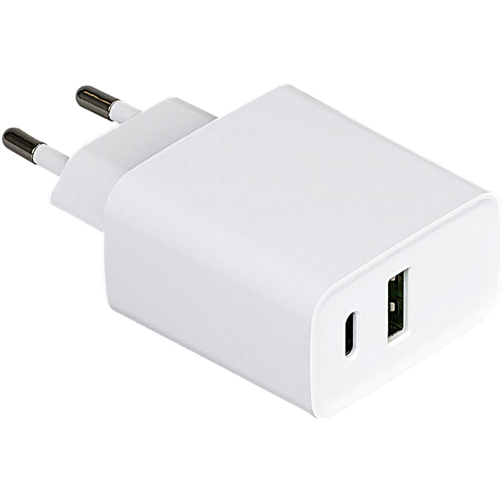 Product image Ladegerät mit 20W Power Delivery und Quick Charge für USB-A und USB-C Werbeartikel