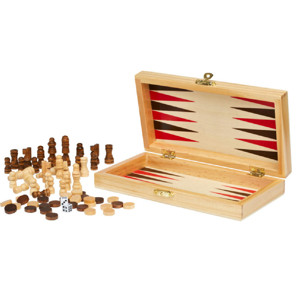 Product image Mugo 3-in-1 Spieleset aus Holz Werbeartikel