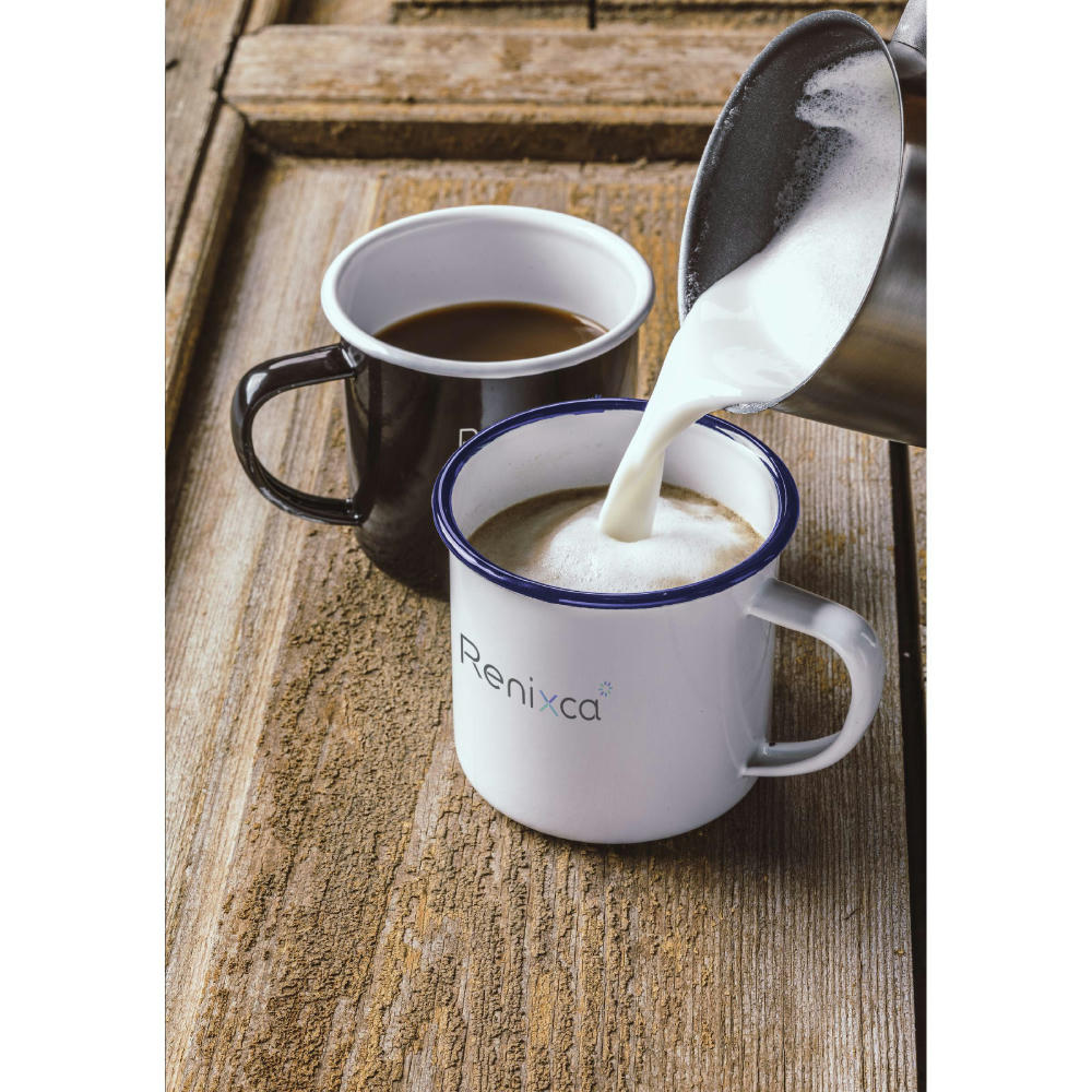 Retro Emaille Tasse 350 ml Werbeartikel