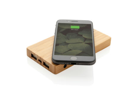 Product image Bambus 4.000 mAh Wireless 5W Powerbank bedrucken