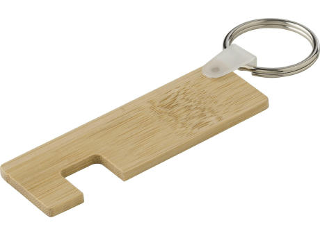 Bambus-Schlüsselanhänger mit Telefonhalterung Werbeartikel