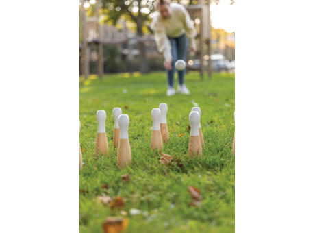 Kegel-Set aus Holz Werbeartikel