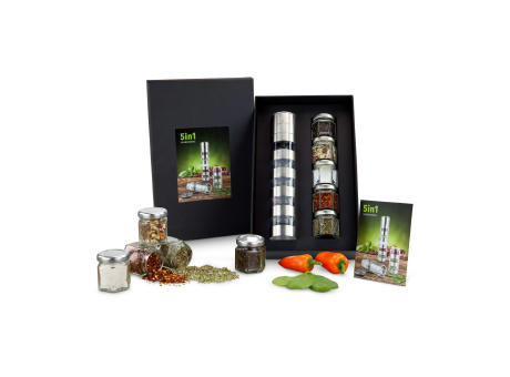 Geschenkset / Präsenteset: 5 in 1 - Gewürzmühlenvariation Werbeartikel