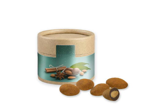 Product image Schokomandeln mit Zimt, ca. 40g, Kraftpapierdose Mini bedrucken