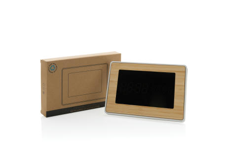 Utah LED-Uhr aus RCS rKunststoff & Bambus Werbeartikel