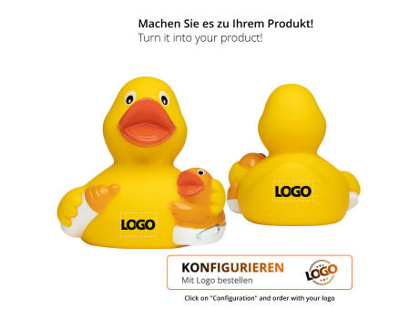 Quietsche-Ente Nuckelflasche Werbeartikel