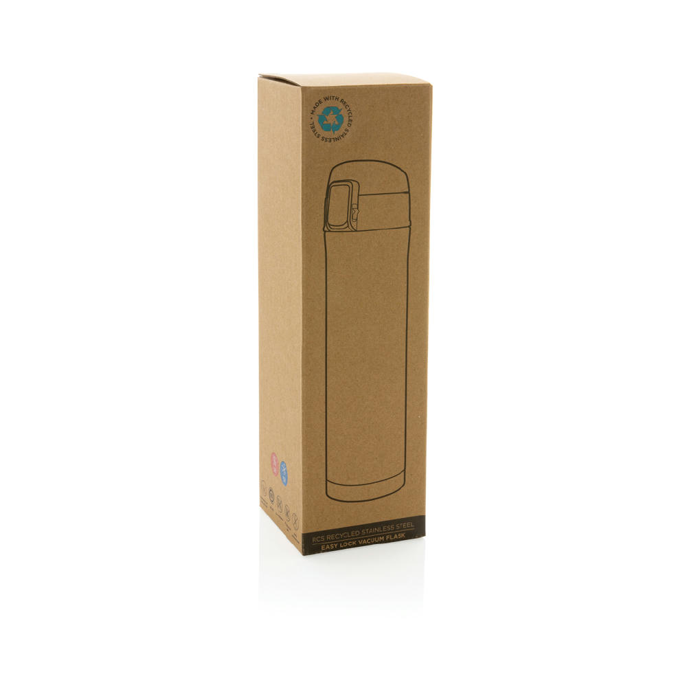 Easy Lock Vakuum-Flasche aus RCS recyceltem Stahl Werbeartikel