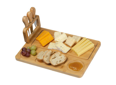 Käseset aus Bambus Werbeartikel