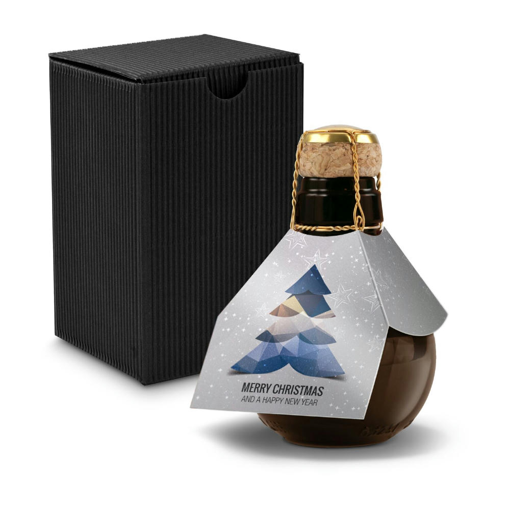 Product image Kleinste Sektflasche der Welt! Merry Christmas - Inklusive Geschenkkarton in Gelb, 125 ml Werbeartikel