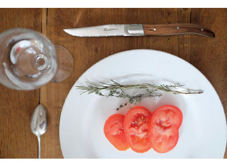 Set mit 6 Tafelmessern 'Laguiole', Zebranoholz Werbeartikel