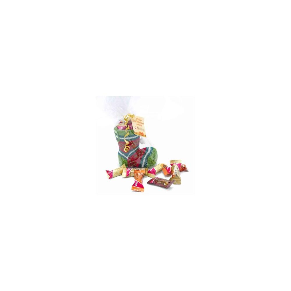 Product image Nikolausstiefel Nougat, 70g, mit Grußkarte Werbeartikel